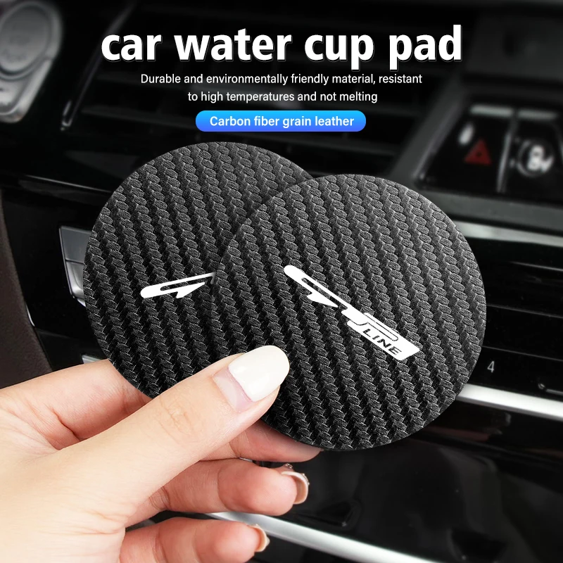 2Pcs Car Coasters Water Cup Slots Non-Slip Mat Drink Pad For KIA gt gtline Xline ceed Forte RIO STINGER Seltos K3 K4