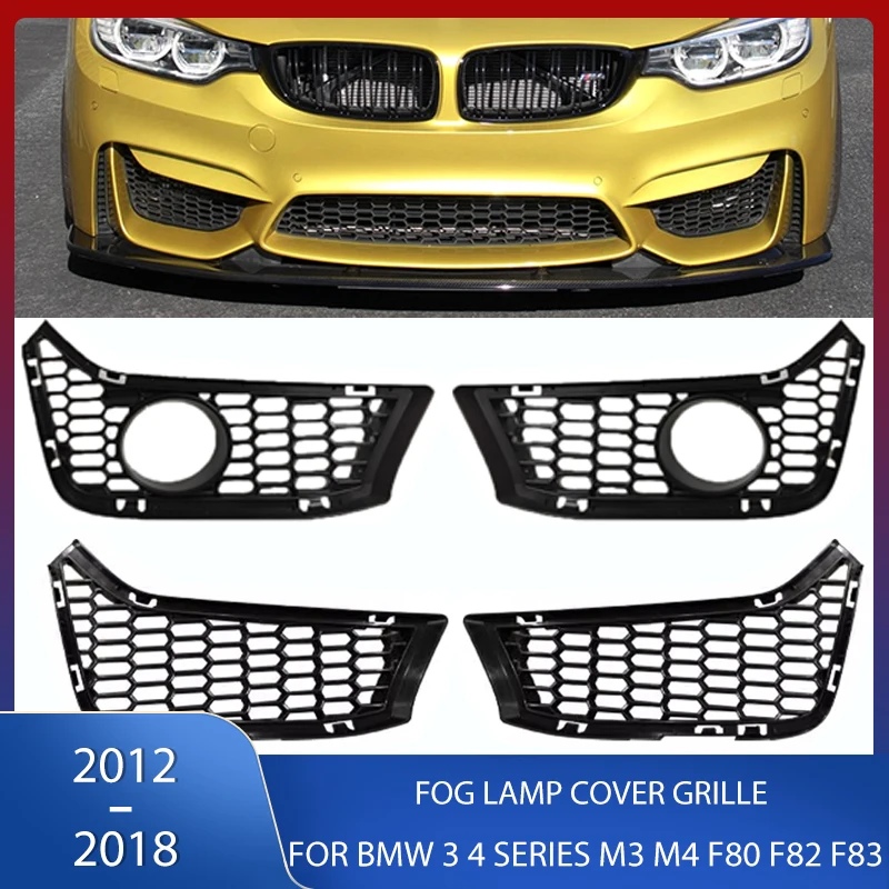 

Front Bumper Fog Light Cover Modified AN M3 M4 Fog Lamp Net Frame Grille Grill For BMW 3 4 SERIES M3 M4 F80 F82 F83 2012-2018