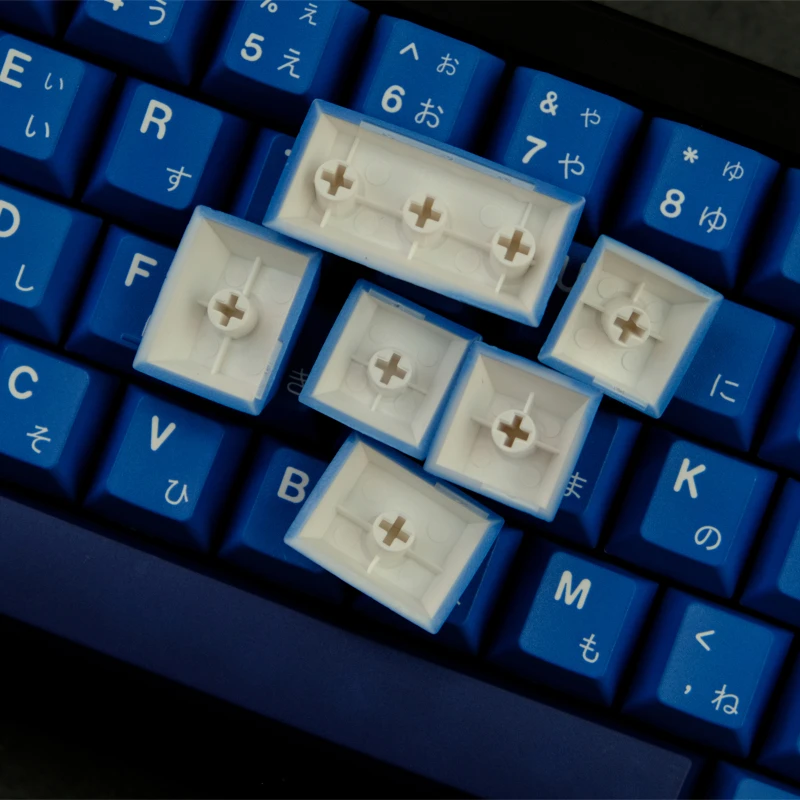 Imagem -05 - Gmk Striker Keycap Grupo Caps Teclado Mecânica Pbt Azul Perfil Cereja Cinco-lados Tintura-sublimação Presentes 129 Chaves