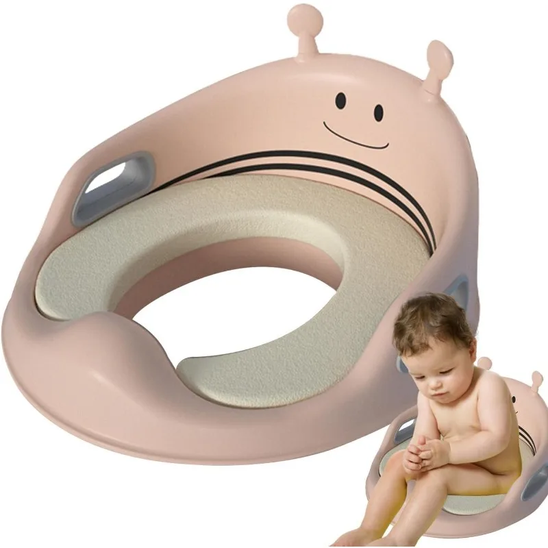 

Детское сиденье для приучения к горшку с ручками для мальчиков и девочек, нескользящее сиденье для приучения к горшку с милыми пчелами и животными, с защитой от брызг