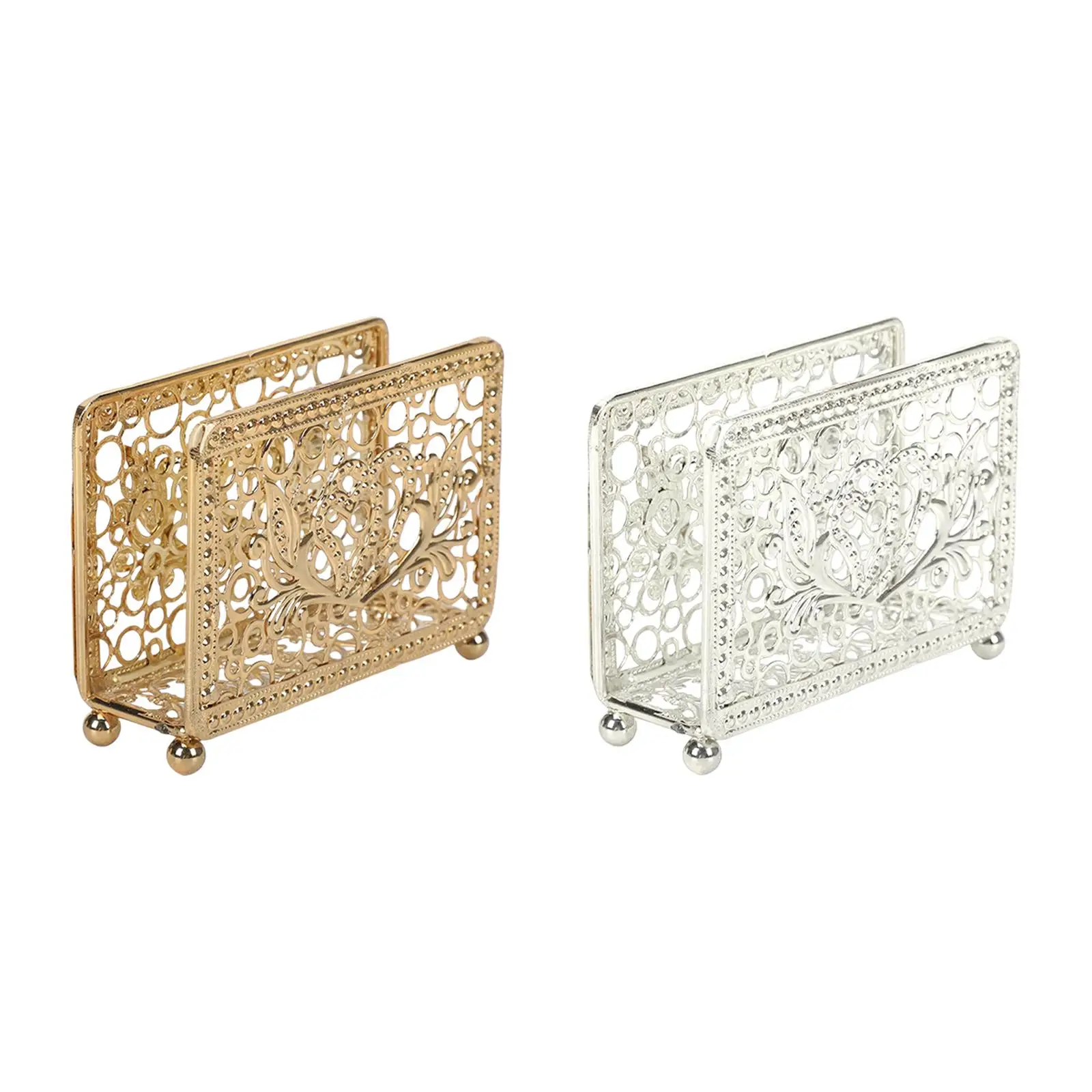 Table Napkin Holder Metal Freestanding Paper Towels Stand Elegant Kitchen Organizer for Living Room Dining Decor