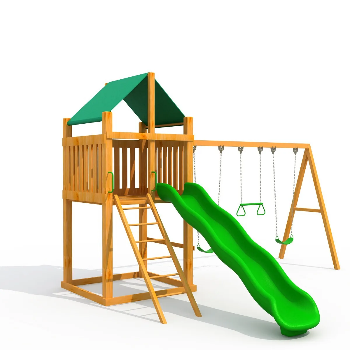 Huanghuali log cabin plastic wood material simulation wood with canopy outdoor indoor swing children's slide