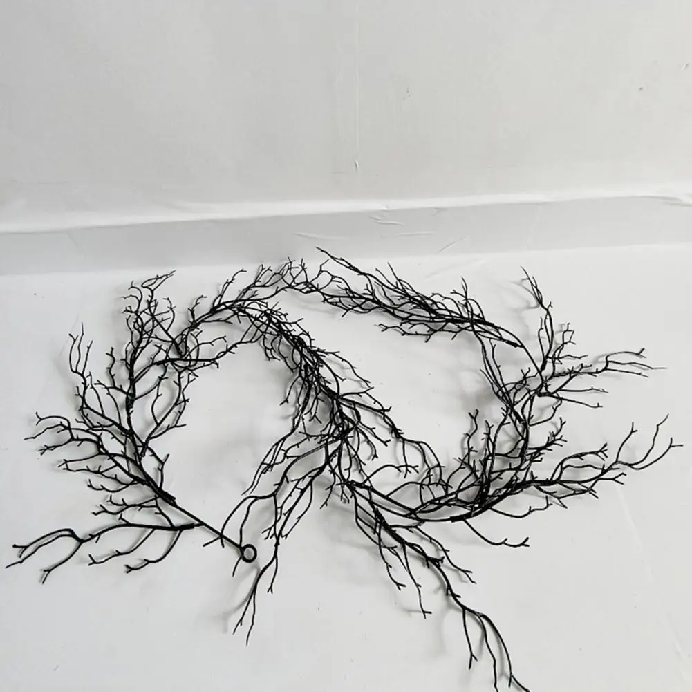 Guirxiété de vigne de saule d'Halloween, décoration intérieure et extérieure, branche noire artificielle, maison et jardin, 195cm