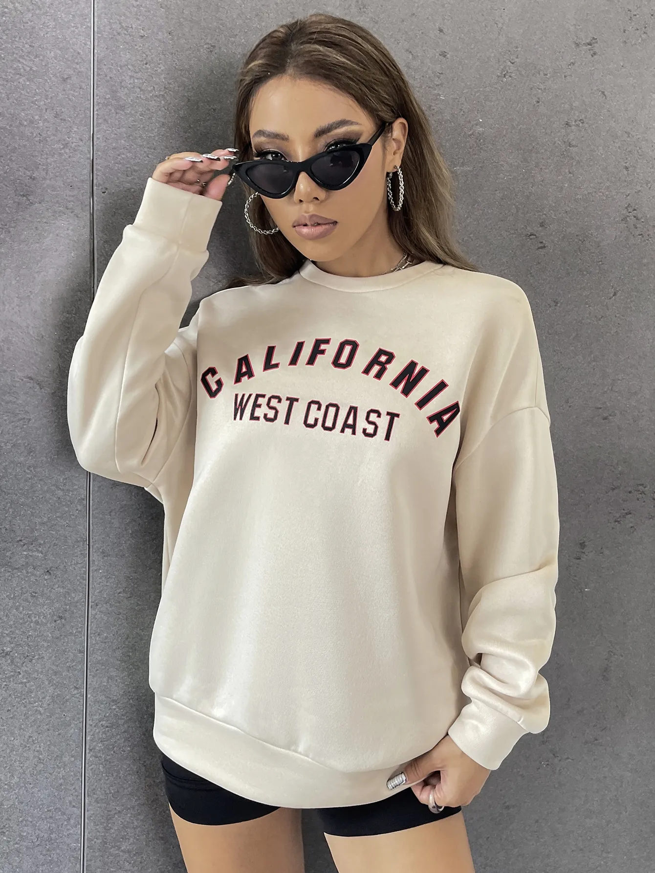 

California West Coast Funny Letter Women Clothes Autumn Crewneck Sweatshirts Female Hip Hop Street Pullovers Street New Tops