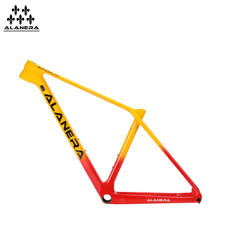 موديل جديد 2025 إطار ALANERA أصفر-أحمر ظل العاصفة-دراجة جبلية من ألياف الكربون UltraT800 إطار 29 بوصة لامع