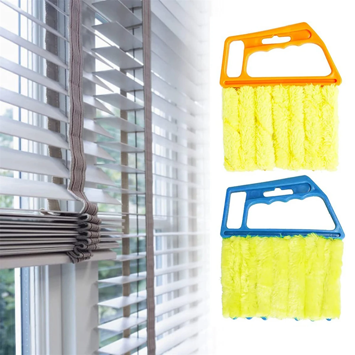 Blinds Air Conditioning Gap Brush Detachable Cleaning Window Cleaner Exhaust Fan Dust Removal Detergent-free Edge Brush 1/2Pcs