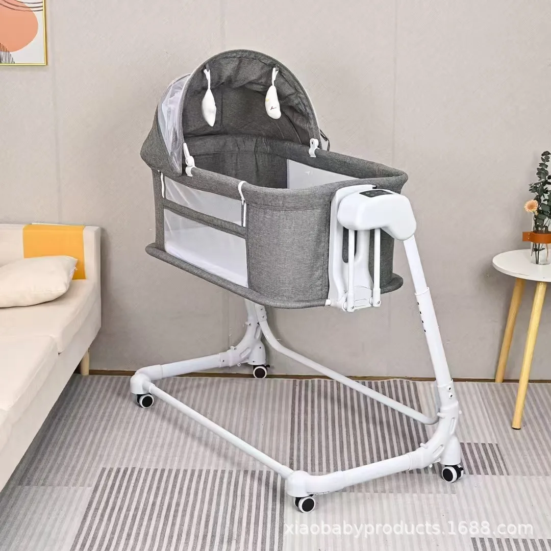 Crib removable bb cradle multifunctional electric cradle newborn folding splicing bed