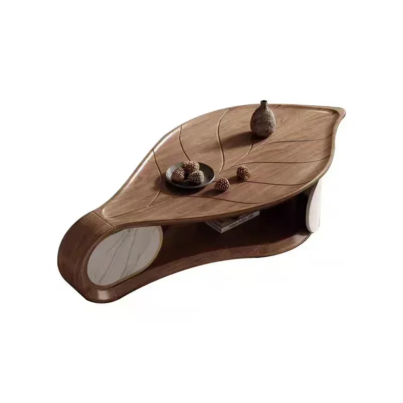 

Modern design, leaf coffee table, high sense, medieval style, walnut, coffee table