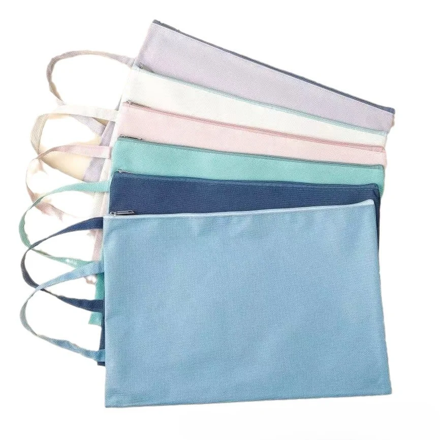 A4 Macaron Oxford Cloth Waterproof Document Bag Inspection Information Bag Student Make-up Homework Storage Bag