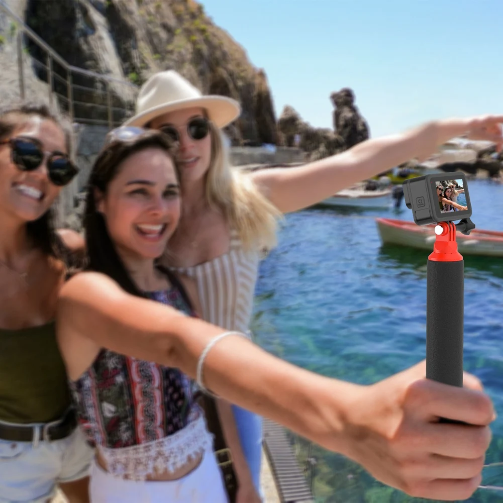 

-A96P Suitable For Insta Sports Camera Diving Anti-Slip Anti-Lost Handheld Buoyancy Stick 1/4 Screw Selfie Stick