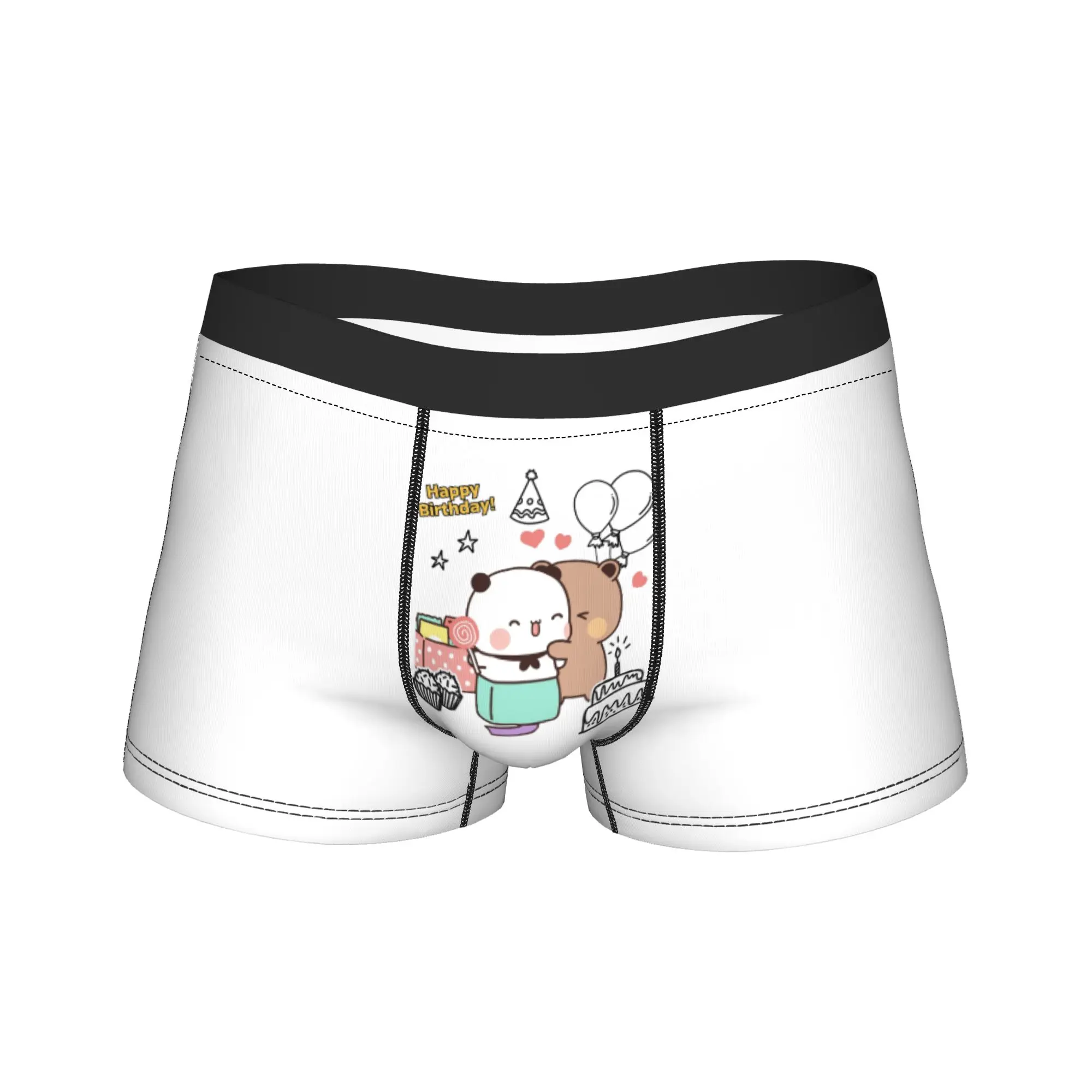 

Funny Boxer Happy Birthday Bubu Dudu Shorts Panties Briefs Men Underwear Panda Bear Soft Underpants for Homme Plus Size