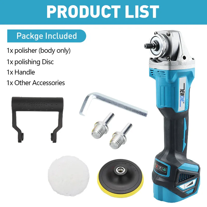 NEWONE 18V Polisher/ Car Polishing Machine Compatible for Makita 18V Battery Polishing Tool Sander Buffing Waxing Machine M14