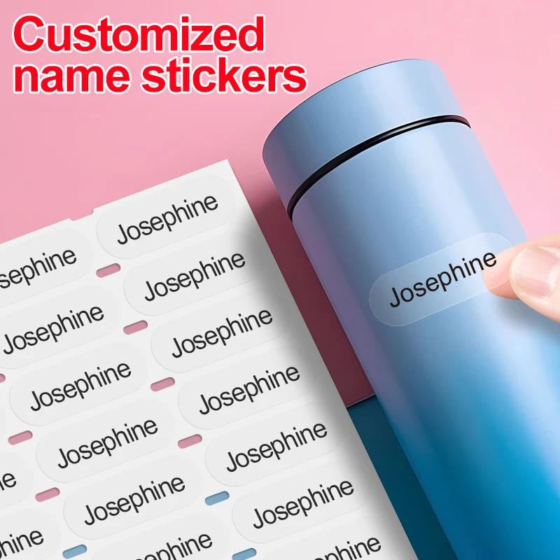 

‌Custom Clear Name Tags for School-Waterproof Stickers,Personalized Lunch Box,Water Bottle & Stationery Labels‌