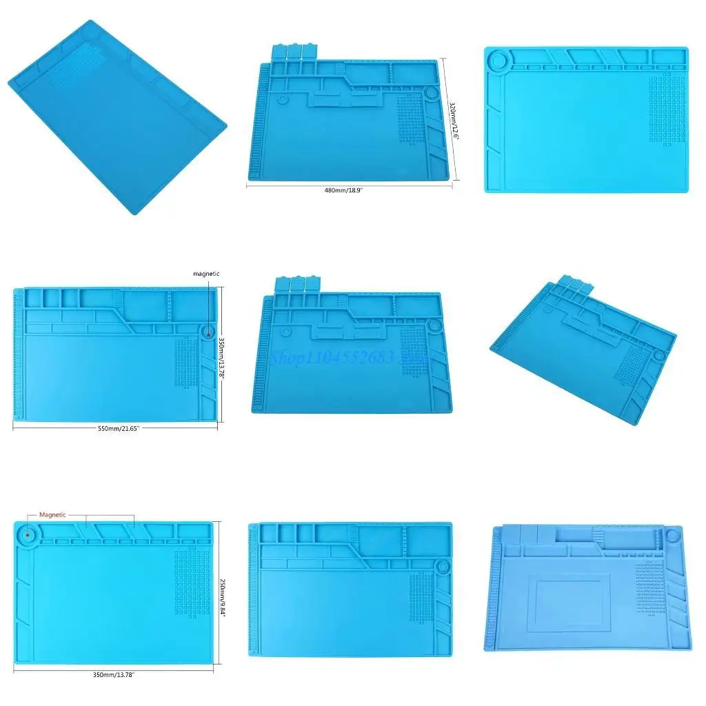 

Y6GD High Temperature Resistant Soldering Mat Large Silicone Pad for Electronics Repair Workstation Work Organization