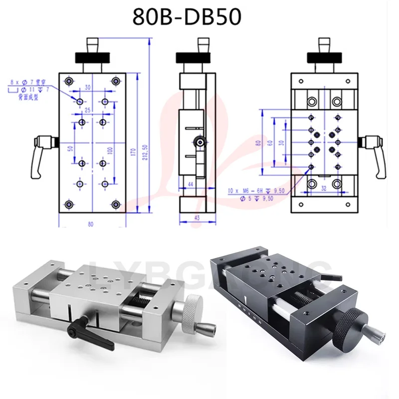 LY DIY XYZ แกน 80 มม.ความกว้าง Heavy-Duty ตารางเลื่อนคู่มือ Precision Displacement Bench MINI SHIFT โต๊ะทํางานปรับโต๊ะทํางาน