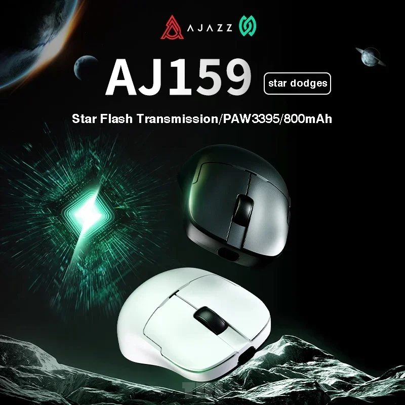 AJ159 NL Wireless Mouse Star Flash Connection Three Mode Lightweight 800mah Long Endurance 1000Hz Macro Customized Game Mouse