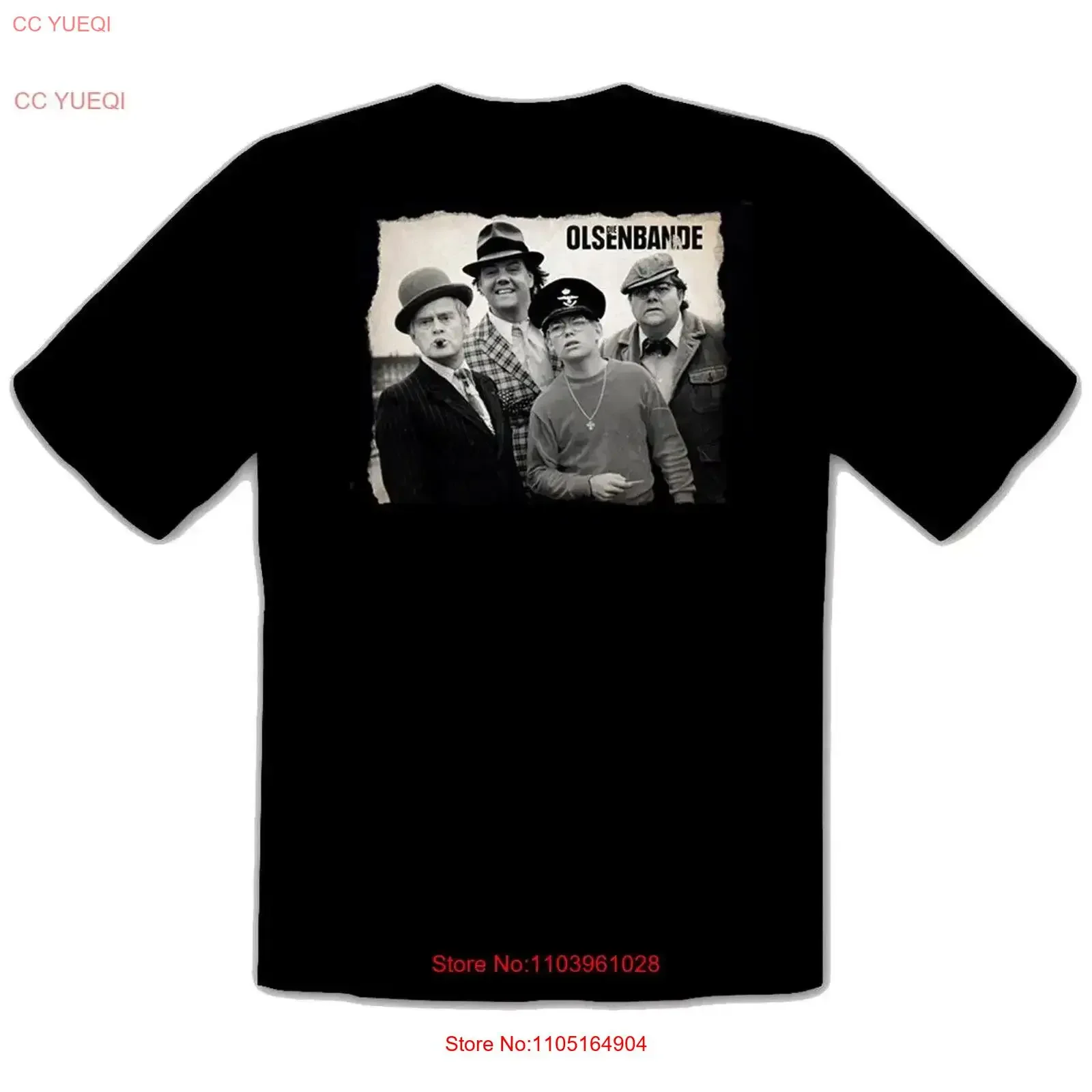 

Olsenbande Egon Benny Kjeld Börge Yvonne Черная футболка 552, винтажная стираная унисекс дизайнерская одежда с растянутым рисунком, удобная