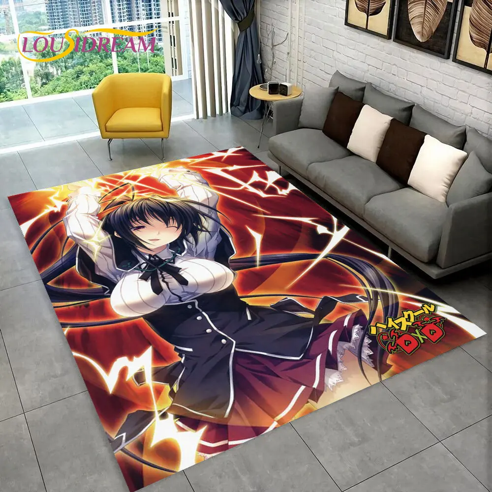 Anime High School D×D Sexy  Area Rug,Carpet Rug for Home Living Room Bedroom Sofa Doormat Decor,Kids play Non-slip Floor Mat 3D