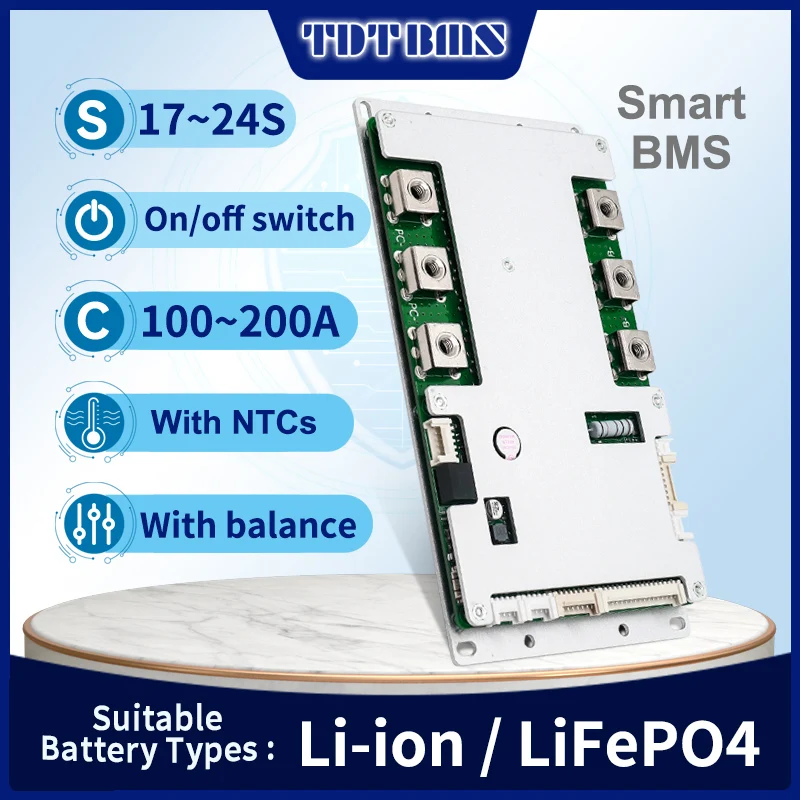 

TDT smart BMS 17S 60V 20S 24S 72v 84v 30A 50A 100A 120A 150A 200A с зуммером CAN BT UART