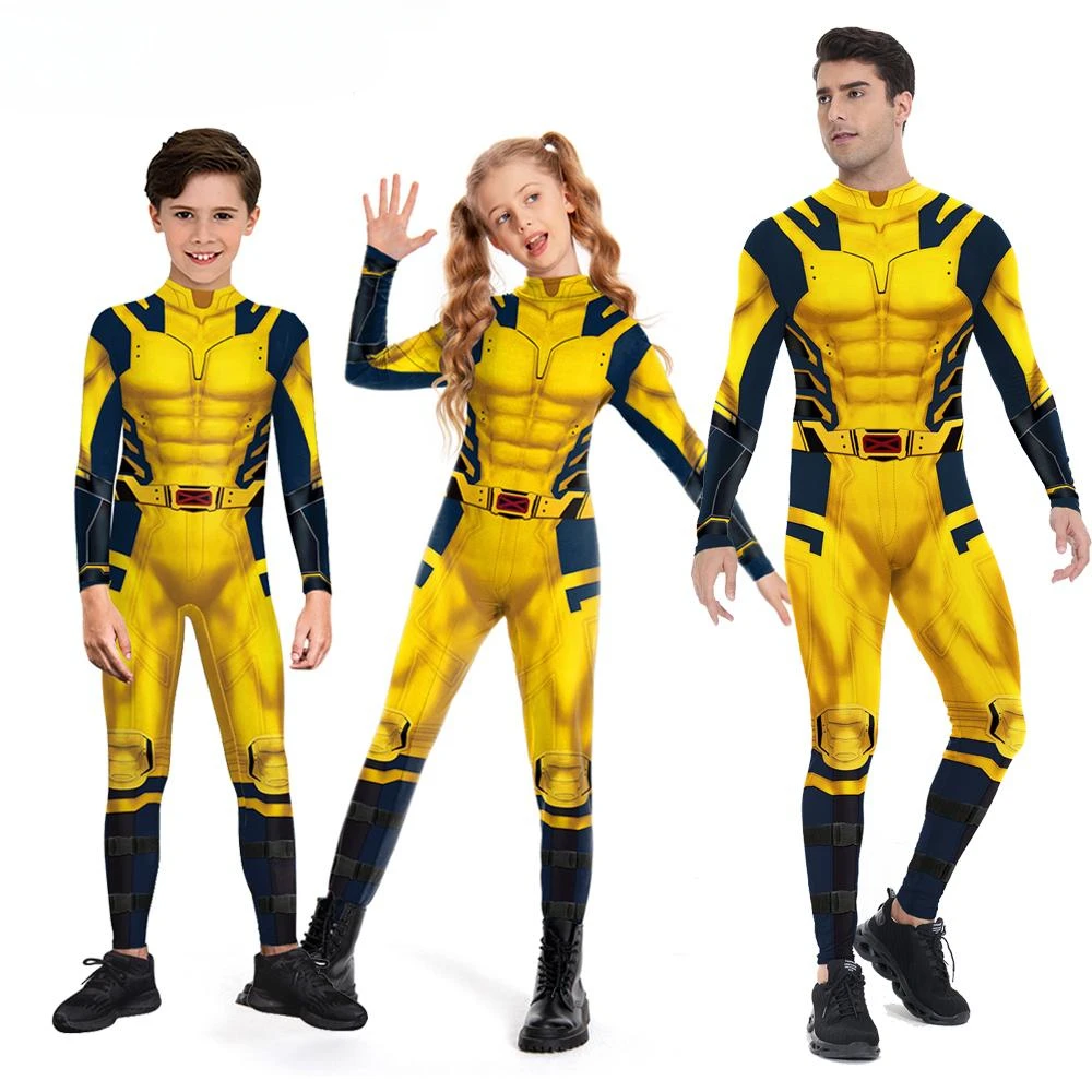 

MINISO Halloween Cosplay Costume Superhero Zenti Boys Girls Deadpool Bodysuits Adult Party Elastic Jumpsuits Rompers