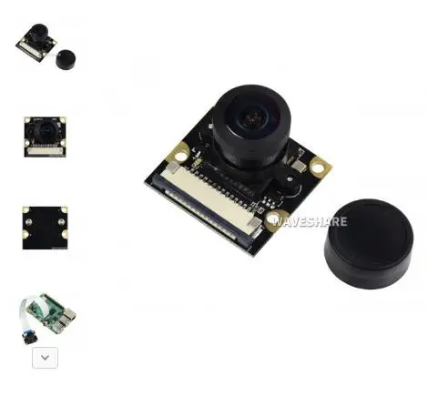 waveshare-rpi-カメラ-i-raspberry-pi-用、ov5647、5mp、調整可能なフォーカス、魚眼レンズ
