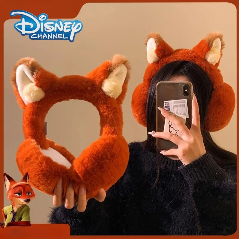 

Disney Zootopia Nick Earmuffs Warm Plush Kawaii Cartoon Anime Figures Winter Warm Ears Windproof Men Women Girl Birthday Gifts