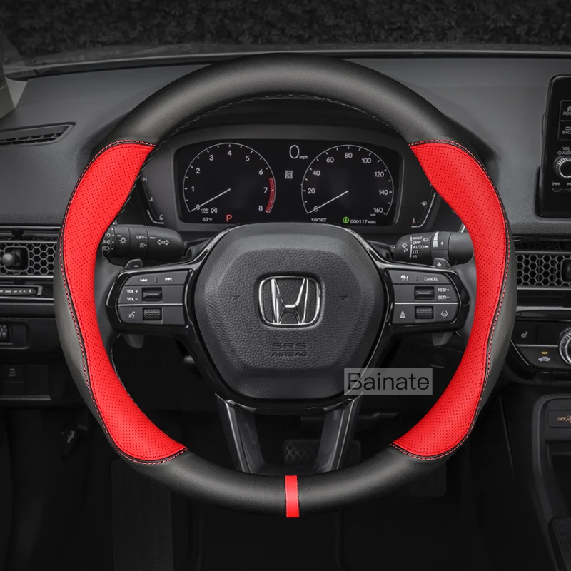 38cm For Honda TYPE R Accord Civic HRV CRV CITY Jazz Pilot Odyssey Spirior FIT Carbon fiber Car Steering Wheel Cover Accessories