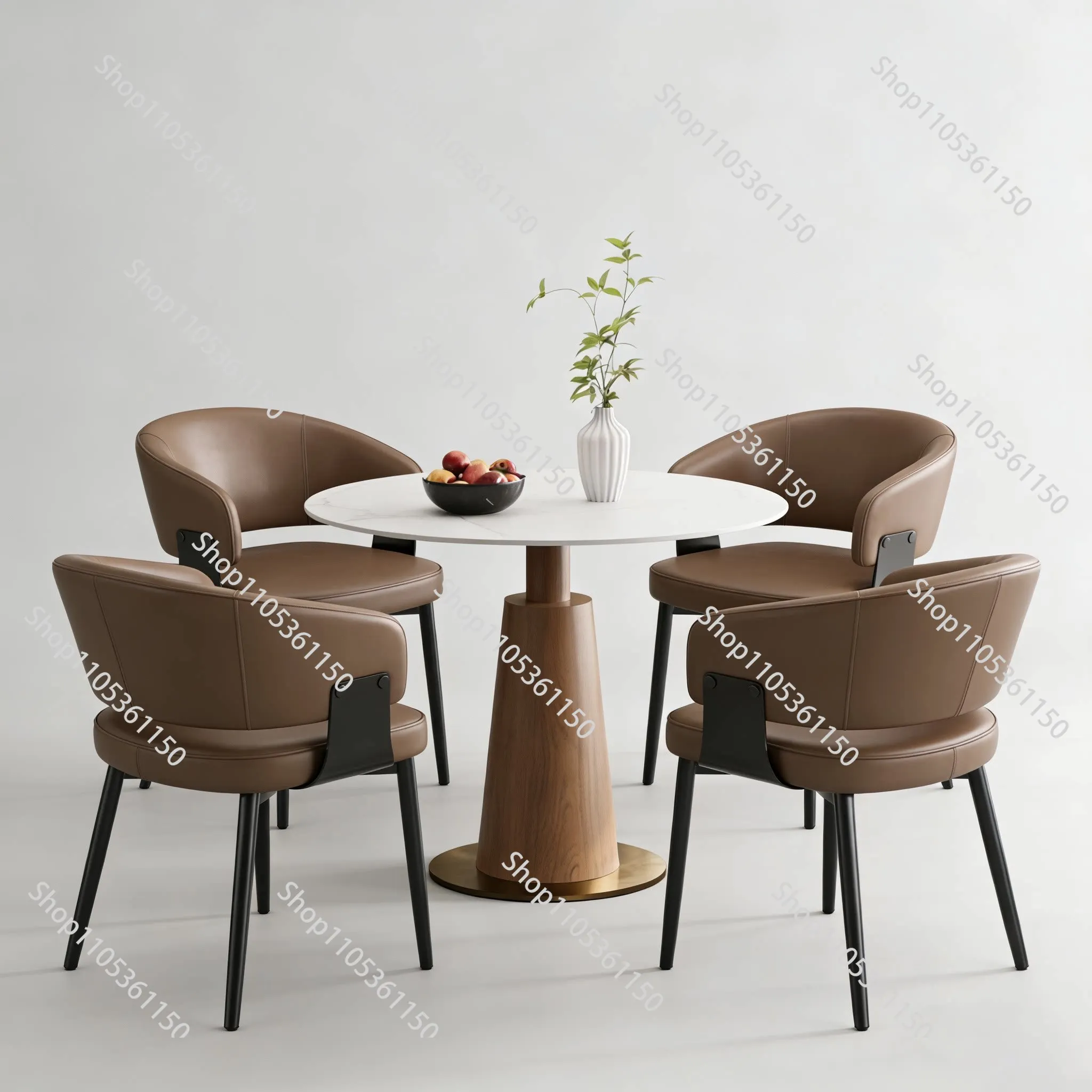 chair combination Reception table Light luxury small round table Office Business negotiation guests one table and four chairs