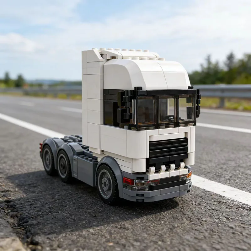 

221 PCS Euro Truck (6 wheels) Transport Truck MOC Car Vehicle Racer Model Building DIY Block Brick Creative Xmas For Boys Gifts
