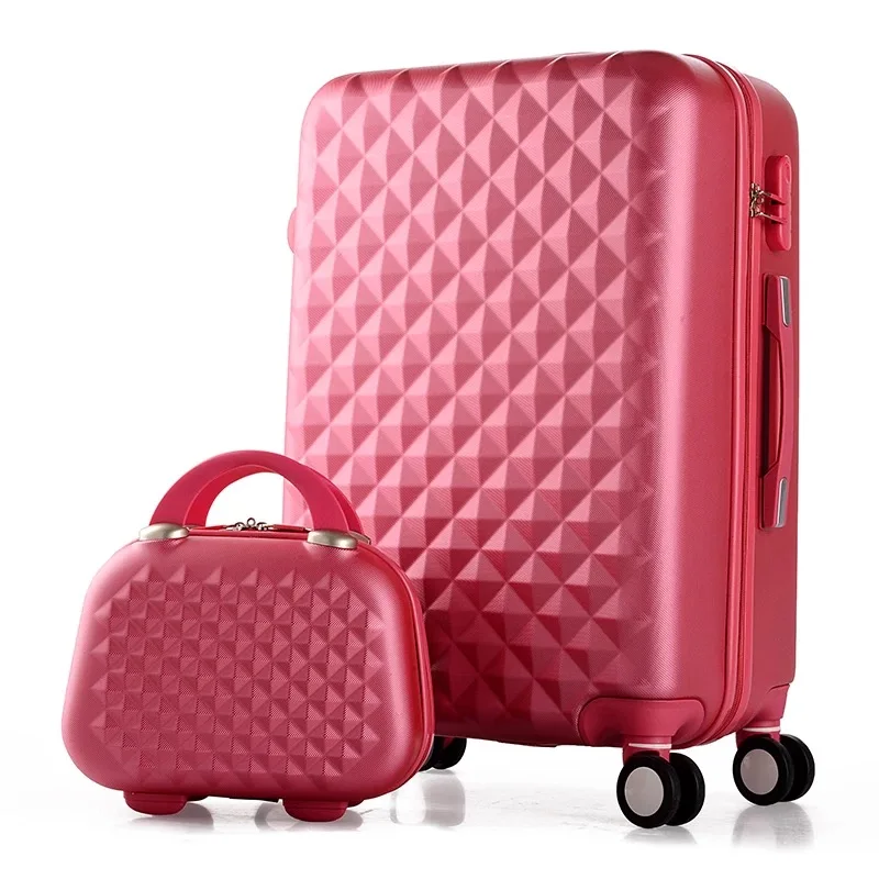 Imagem -02 - Conjunto Moda Bolsa de Cosméticos 20 22 24 28 Polegada Menina Estudantes Trole Case Viagem Spinner Senha Bagagem Mulher Rolando Mala Peças