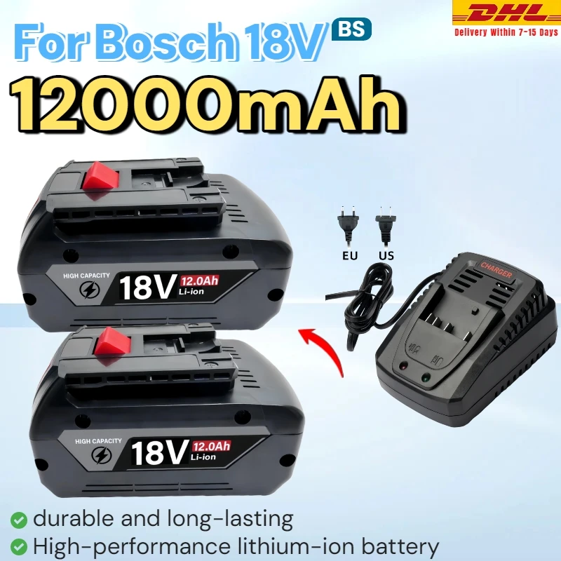 

18V 8.0Ah 10.0Ah 12.0Ah Li-ion Battery Replacement for Bosch 18V Professional Power Tools