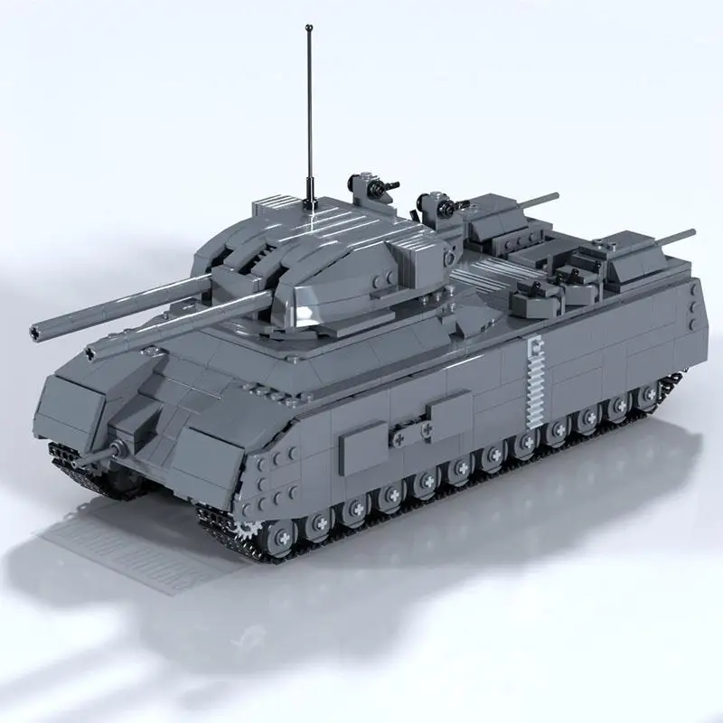 Modelo Militar da Segunda Guerra Mundial, Conjunto de Blocos de Montar do Tanque Super Pesado P1000 do Exército Alemão para M...