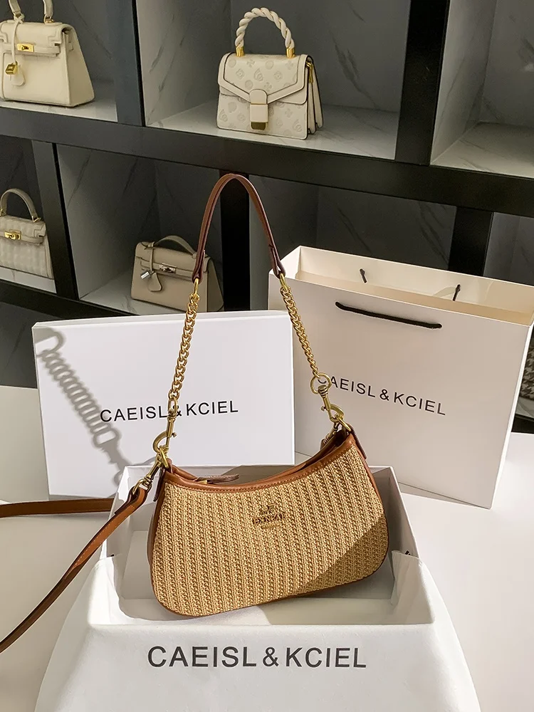 

CAEISLKCIEL женская плетеная сумка-тоут подмышками St сумка пляжная сумка через плечо модная летняя сумка для молодых женщин