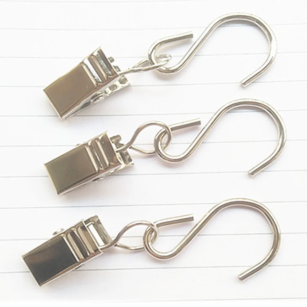 

25Pcs Metal S Hooks with Clips for Curtain Hanging Photos Party Lights Christmas Decorations Curtain Hook S Hooks Hanger