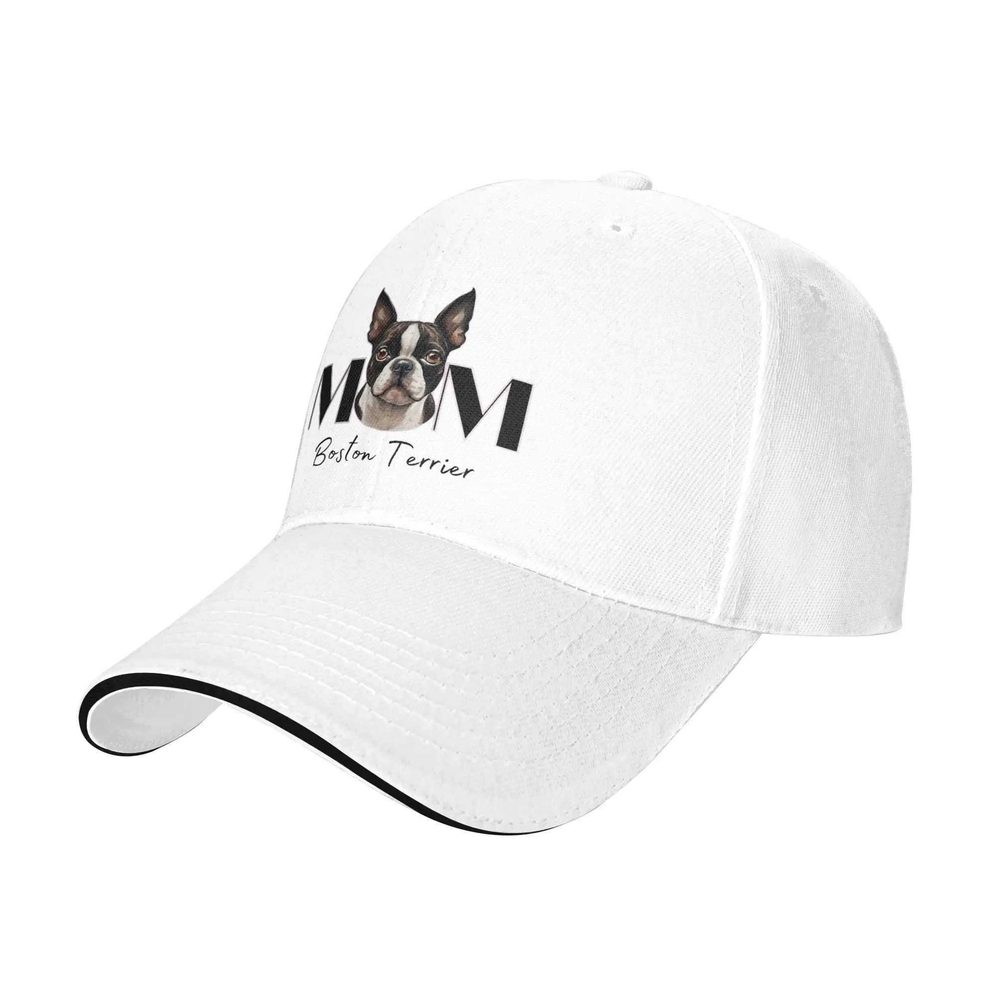Minimalistic aesthetic Mom of Boston Terrier Dog Sun Baseball Cap Summer Trucker Hat For Unisex-Teens Outdoor Gym Baseball Caps