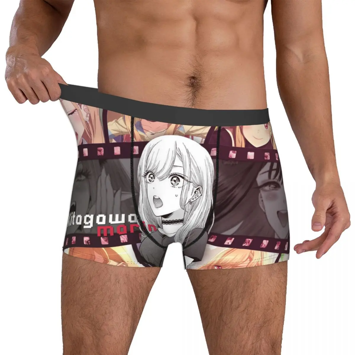 Kitagawa Marin Sono Bisque Doll Wa Koi Wo Suru Men Boxer Briefs Manga Cut Breathable Underpants Print Shorts Birthday Gifts