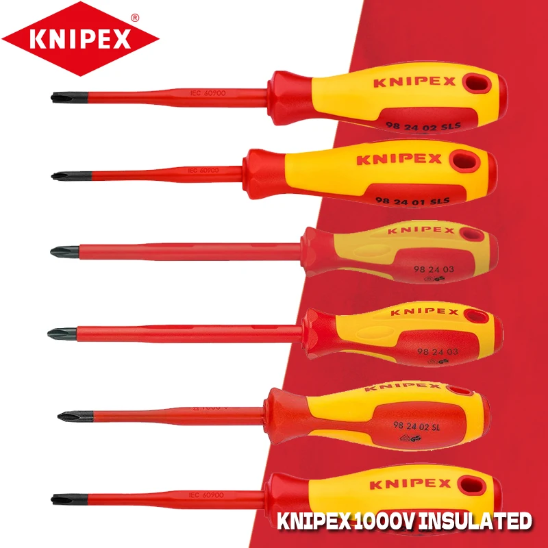 KNIPEX 98 24 00 1000V Insulated Screwdriver 98 24 01 SLS Knipex Hand Tools 98 24 02 SLS 98 24 03 98 24 04 Phillips Screwdriver