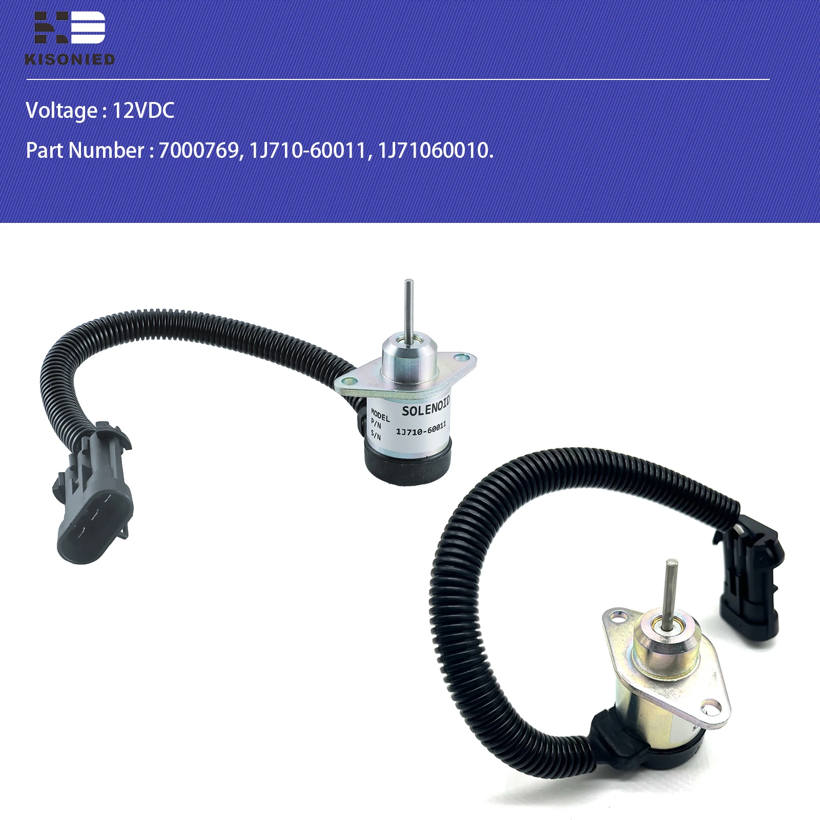 1J710-60011 12V เชื้อเพลิงปิดโซลินอยด์ 6691498 6691313 7000769   สําหรับ Bobcat S160 S185 S205 450 1E137-60012 หยุด Solenoid
