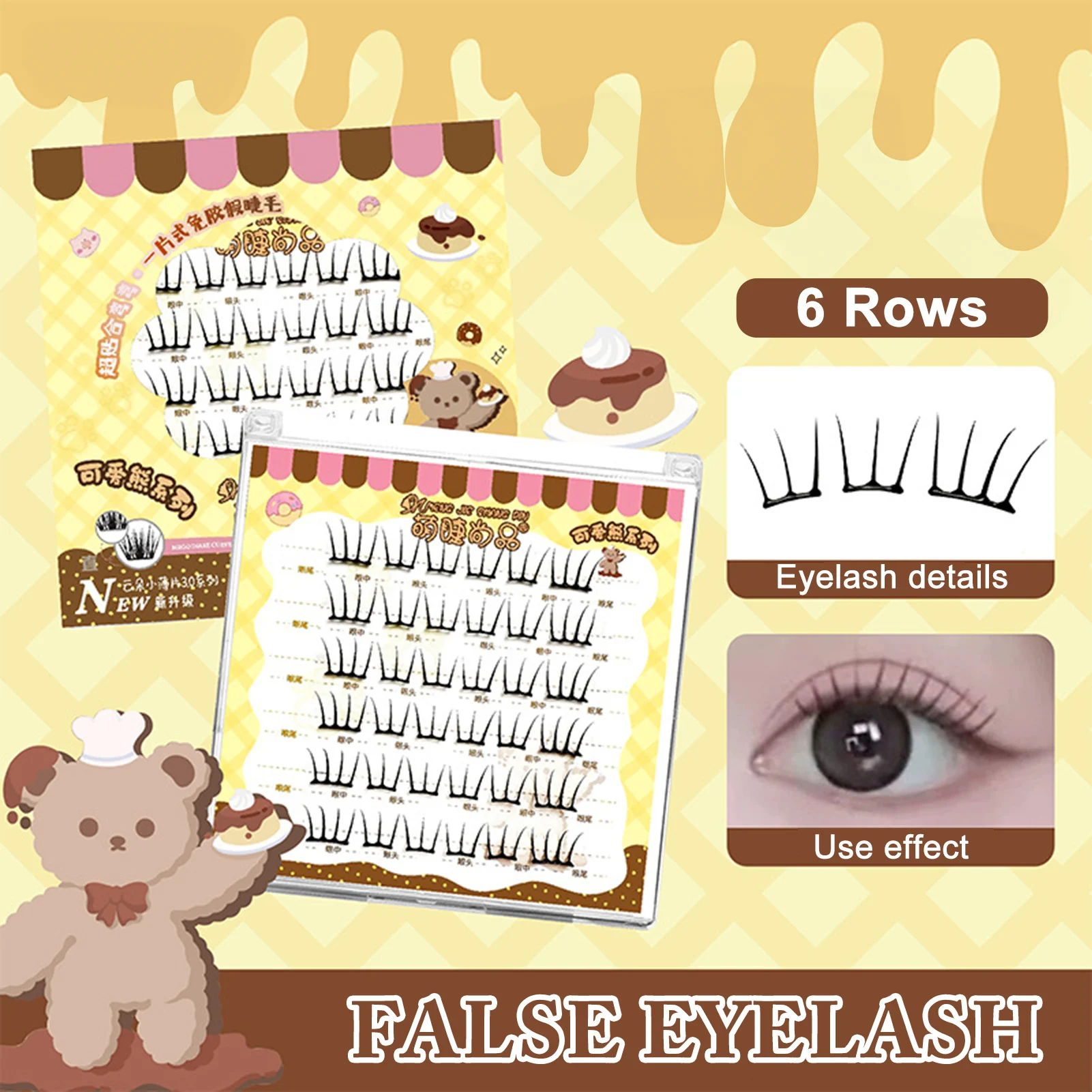 Faux-cils sans colle, 6 rangées de 11 à 12mm, noirs, naturels, vaporeux, sans colle, Extension de cils, bande dessinée coréenne en forme de U