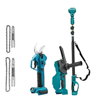 2 in 1 Brushless Electric Scissors 0-35mm 6/8 inch Pruning Range 4 Gear Adjustable Telescopic Extension Rod for 18V Battery