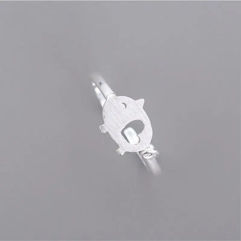 Personality Creative Popular Exquisite 925 Sterling Silver Jewelry Pull Fresh Joints Pig Animal Accessories Opening Rings R269
