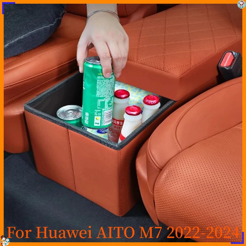 For  AITO M7 2022-2024 6 Seater Second Row Middle Backrest Foldable Storage Box Car Accessory