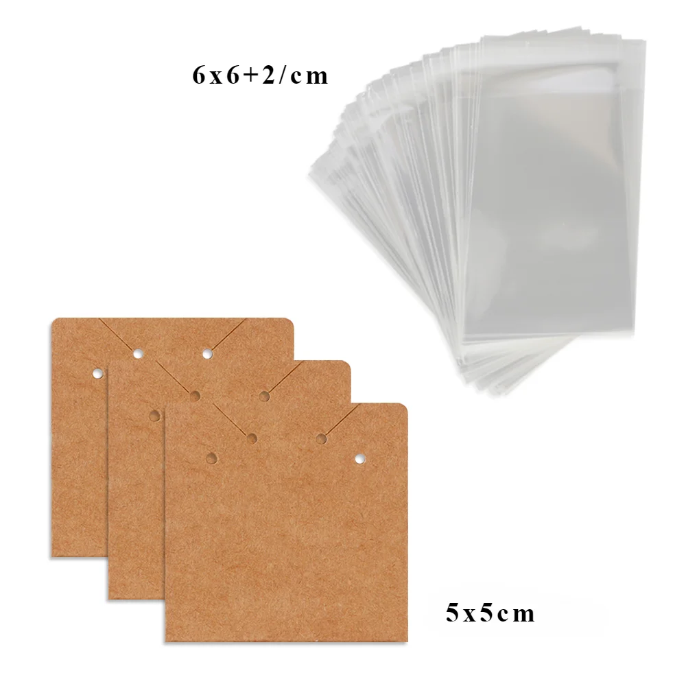 33 Type 50Pcs With Self Sealing Bags Blank Paper Necklace Earrings Jewelry Display Package Card Wholesale Handmade DIY Accessory