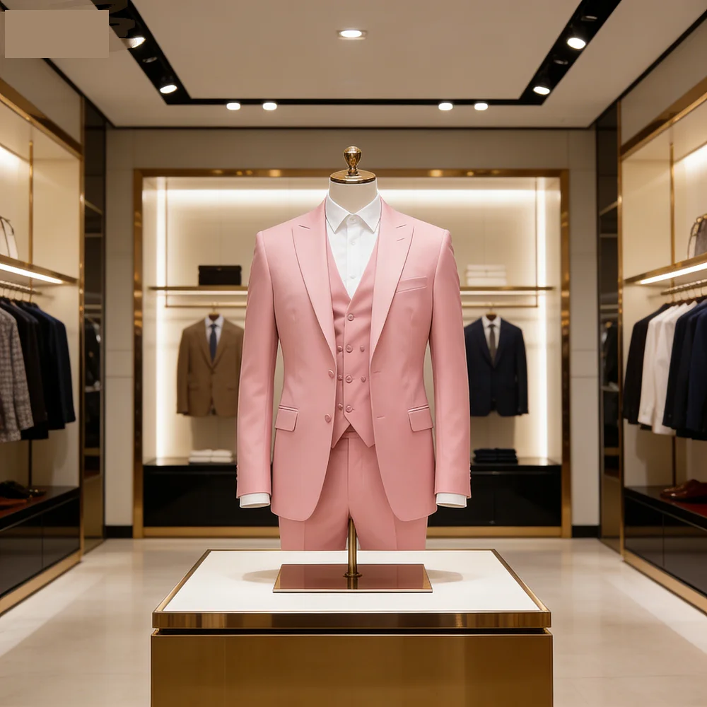 

Men's Three-Piece Suit Set Business Career Wedding Groomsmen Best Man Decoration Formal Dress Code Tailored Look