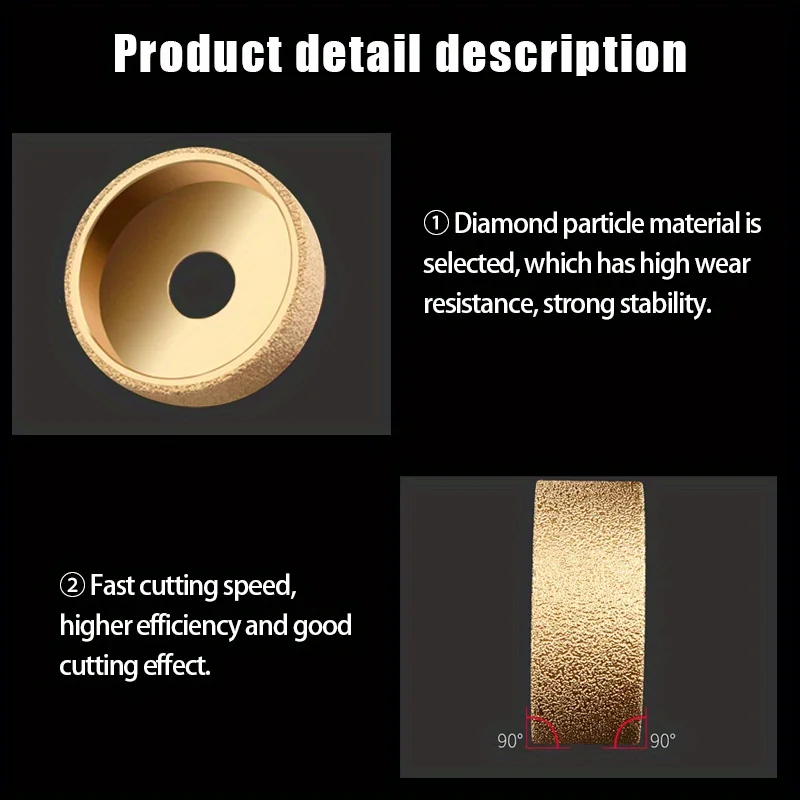 1 PC Parallel Profile Shaping ล้อ 20mm Arbor สูญญากาศ Brazed เพชรขอบล้อสําหรับกระเบื้องควอตซ์หินหินอ่อนหินแกรนิตหิน
