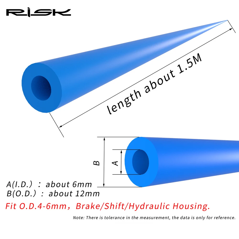 RISK 자전거 프레임 내부 하우징 댐퍼, 폼 슬리브, 자전거 케이블 댐퍼, MTB 도로 자전거 시프트, 브레이크, 유압 튜브, 6mm, 1.5M/로트