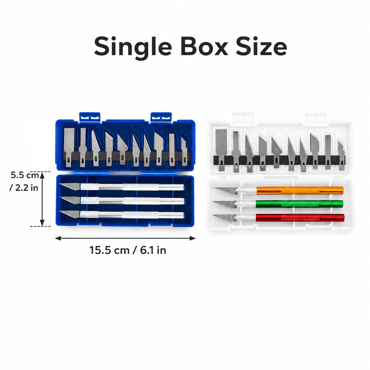 Precision Craft Knife Set with 3 Handles, Replacement Blades and Storage Case for Paper Cutting, Model Making & DIY