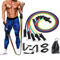 Latex Hip Elastic Tube 11pcs Workout Latex Strap Exercise Fitness Resistance Band Sets 11 Pieces Resistance Bands