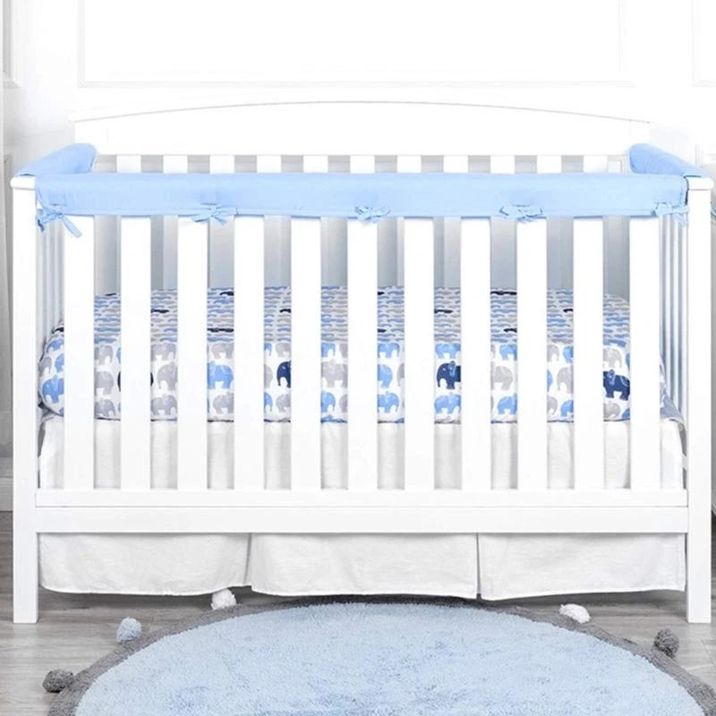 J15U 3Pcs Soft Baby Bed Barrier Paddings set Baby Safety Bumper Baby Crib Edges Guard Soft Wrap High Sponge Modern