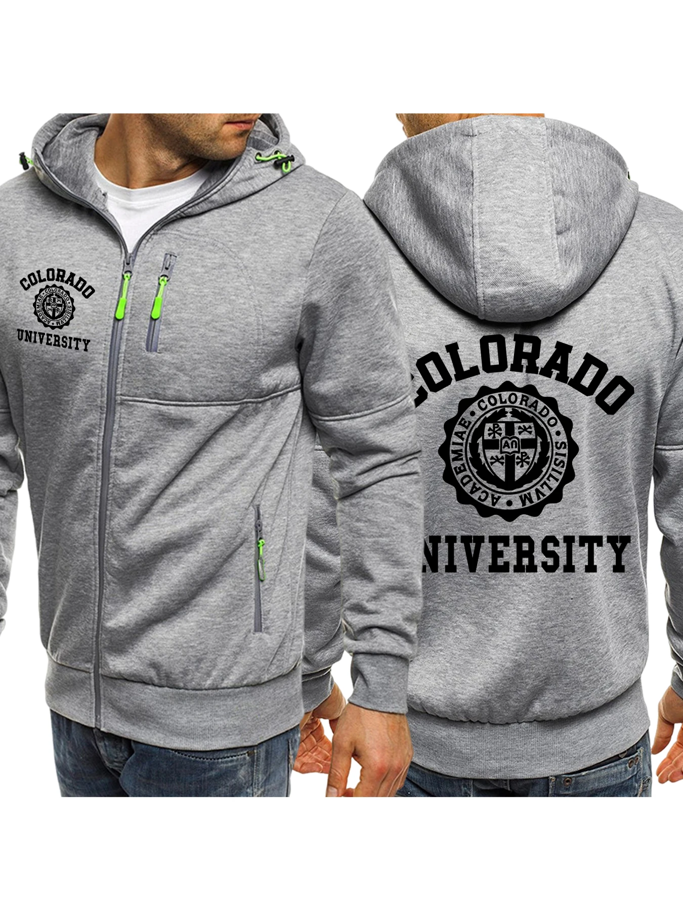 جامعة كولورادو طباعة سستة هوديي الرجال الخريف فضفاض هودي عارضة الصوف البلوز أزياء شخصية كل مباراة معطف #3